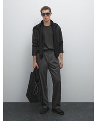 MASSIMO DUTTI - T-Shirt Manches Longues En Coton Medium Weight - Lyst