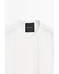 MASSIMO DUTTI - 100% Linen Bomber Jacket With Embroidered Detail - Lyst