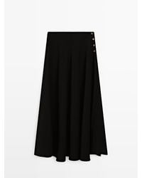 MASSIMO DUTTI - Lange Klokkende Rok Met Knopen - Lyst