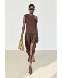 MASSIMO DUTTI - One-Shoulder Midi Dress - Lyst
