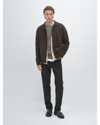 MASSIMO DUTTI - 100% Wool Knit Cardigan With Polo Collar - Lyst