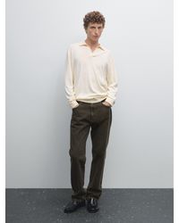 MASSIMO DUTTI - Knit Sweater With A Polo Collar - Lyst