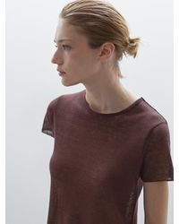 MASSIMO DUTTI - Shirt Aus 100 Leinen Mit Volants Am Saum - Lyst