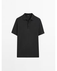 MASSIMO DUTTI - Polo Met Korte Mouw En Structuur - Lyst