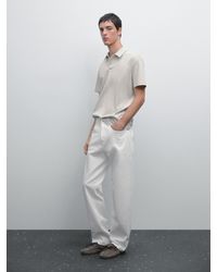 MASSIMO DUTTI - Short Sleeve Polo Shirt With Snap-Button Placket - Lyst
