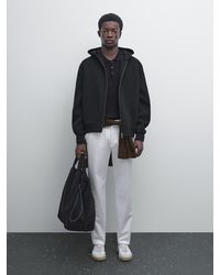 MASSIMO DUTTI - Cotton Blend Slim Fit Trousers - Lyst