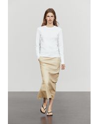 MASSIMO DUTTI - Nappa Leather Midi Skirt - Lyst
