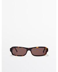 MASSIMO DUTTI - Rectangular Tortoiseshell-Effect Sunglasses - Lyst