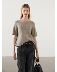 MASSIMO DUTTI - Cotton Blend Knit Sweater - Lyst