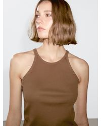 MASSIMO DUTTI - 100% Cotton Halter Top - Lyst