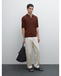 MASSIMO DUTTI - Polo Punto Pico Mezcla Algodón Lino - Lyst
