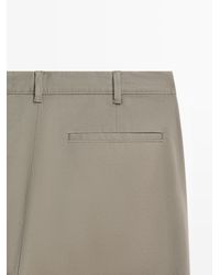 MASSIMO DUTTI - Cotton Blend Slim Fit Pants - Lyst