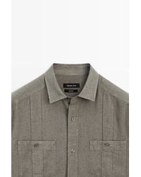 MASSIMO DUTTI - Regular Fit 100% Linen Shirt With Pockets - Lyst