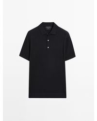MASSIMO DUTTI - Tricot Polo Met Korte Mouw - Lyst