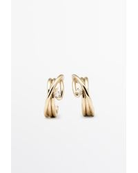 MASSIMO DUTTI - Shimmery Hoop Earrings - Lyst