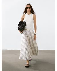 MASSIMO DUTTI - Fließender Midirock Mit Karomuster - Lyst