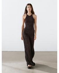 MASSIMO DUTTI - Vestido Largo Punto Con Algodón - Lyst