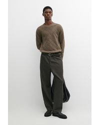 MASSIMO DUTTI - Wool Blend Sweater With Diamond Knit Texture - Lyst