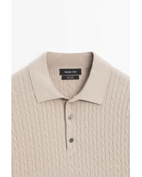 MASSIMO DUTTI - Polo Punto Trenzado 100% Algodón - Lyst