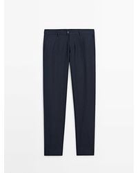 MASSIMO DUTTI - 100% Linen Suit Trousers - Lyst