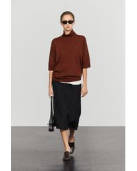 MASSIMO DUTTI - Short Sleeve Mock Turtleneck Knit Sweater - Lyst
