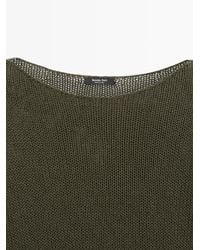 MASSIMO DUTTI - Cotton Blend Cutwork Knit Sweater - Lyst