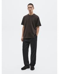 MASSIMO DUTTI - Short Sleeve Cotton Blend T-Shirt - Lyst