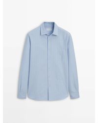 MASSIMO DUTTI - Regular-Fit Wide-Striped Oxford Shirt - Lyst