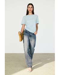 MASSIMO DUTTI - 100% Cashmere Short Sleeve Knit Sweater - Lyst