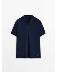 MASSIMO DUTTI - Piqué 100% Cotton Polo Shirt - Lyst