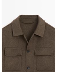 MASSIMO DUTTI - Wool Blend Overshirt With Pockets - Lyst