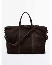 MASSIMO DUTTI - Splitsuède Leren Reistas - Lyst