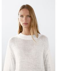MASSIMO DUTTI - Pull En Maille À Manches Courtes Lin - Lyst