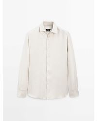 MASSIMO DUTTI - 100% Linnen Regular Fit Twill Overhemd - Lyst