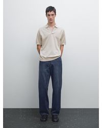MASSIMO DUTTI - Polo En Maille À Col En V - Lyst