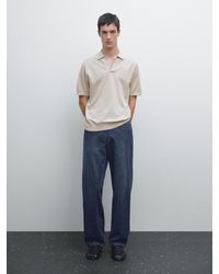 MASSIMO DUTTI - Trikot-Poloshirt Mit V-Ausschnitt - Lyst