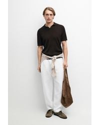 MASSIMO DUTTI - 100% Cotton Ribbed Knit Polo Sweater - Lyst