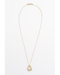 MASSIMO DUTTI - Irregular Crystal Oval Necklace - Lyst