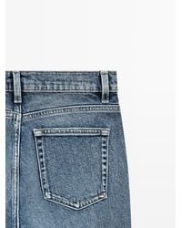 MASSIMO DUTTI - Jeans Slim Fit Cropped Tiro Medio - Lyst
