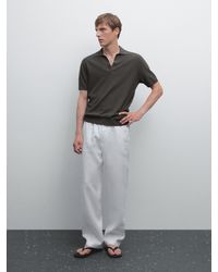 MASSIMO DUTTI - Trikot-Poloshirt Mit V-Ausschnitt - Lyst