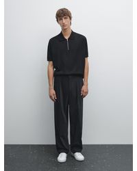 MASSIMO DUTTI - Polo Punto Cuello Cremallera - Lyst