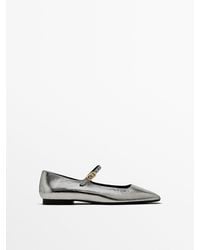MASSIMO DUTTI - Ballet Flats With Buckle - Lyst