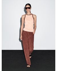 MASSIMO DUTTI - Top Halter Con Dettaglio A Contrasto 100% Cotone - Lyst