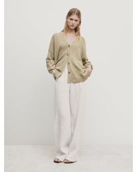 MASSIMO DUTTI - Long Cotton Blend Cardigan - Lyst