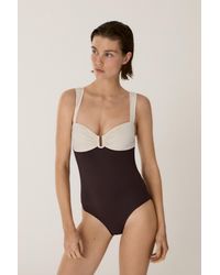 MASSIMO DUTTI - Swimsuit With Gathered Detail - Lyst