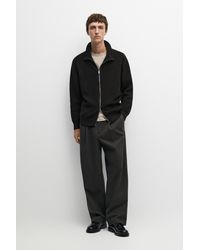 MASSIMO DUTTI - 100% Cotton Ribbed Knit Cardigan - Lyst