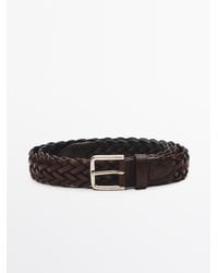 MASSIMO DUTTI - Braided Nappa Leather Belt - Lyst