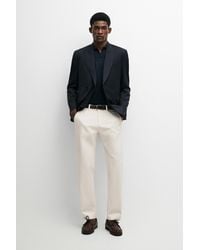 MASSIMO DUTTI - Cotton Blend Slim Fit Pants - Lyst