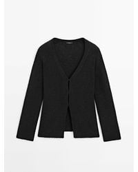 MASSIMO DUTTI - Knit Cardigan With Hook Fastenings - Lyst