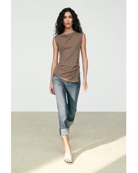 MASSIMO DUTTI - 100% Cotton Knit Top - Lyst